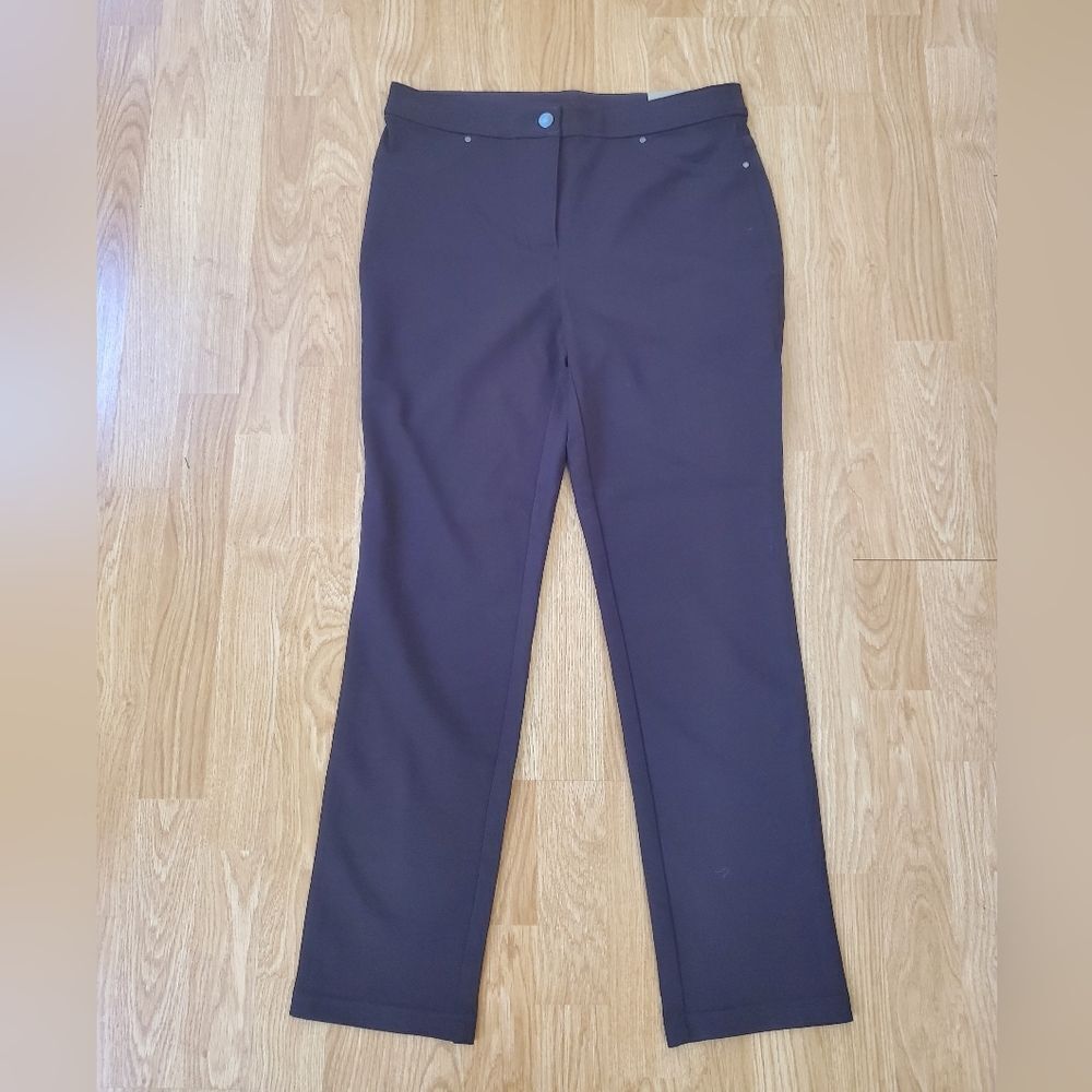Chico's Slim Leg Faux Pocket Ponte Pants Sz 6